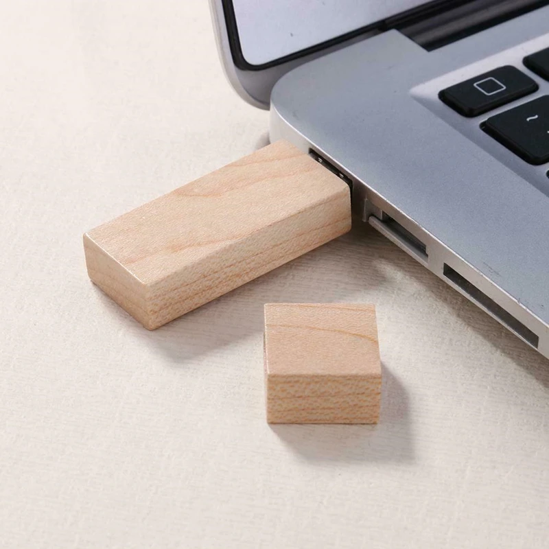 LOGO Ukiran Laser Kustom Gratis Strip Panjang Maple USB3.0 Flash Drive Kecepatan Tinggi 8GB 16GB 32GB 64GB 128GB dan Kotak Maple