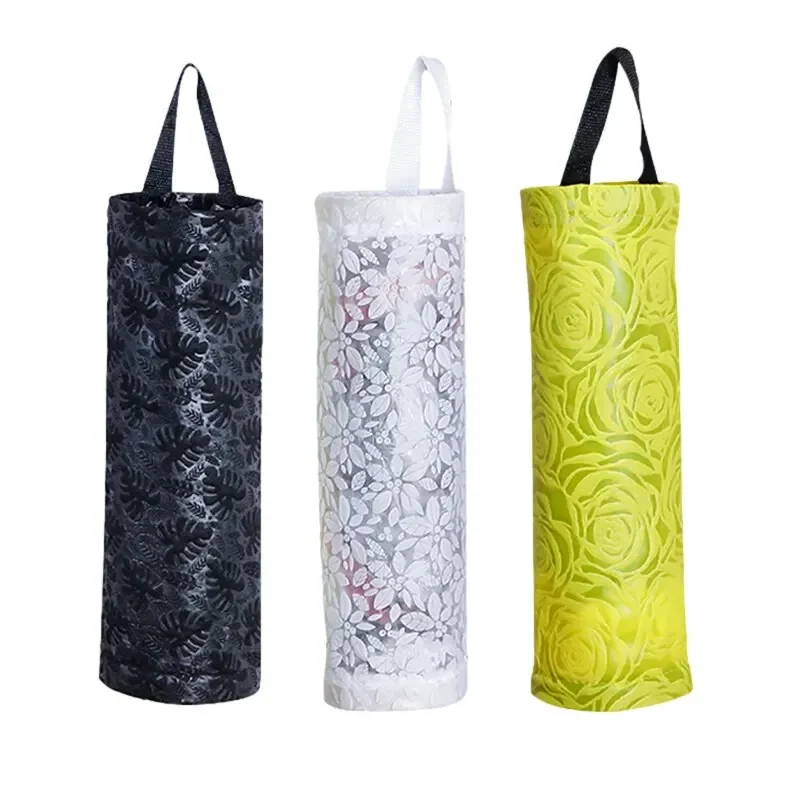 3Pcs Hanging Storage Dispensers Breathable Washable Hanging Mesh Garbage Bag Organizer for Kitchen Plastic Bag Storage