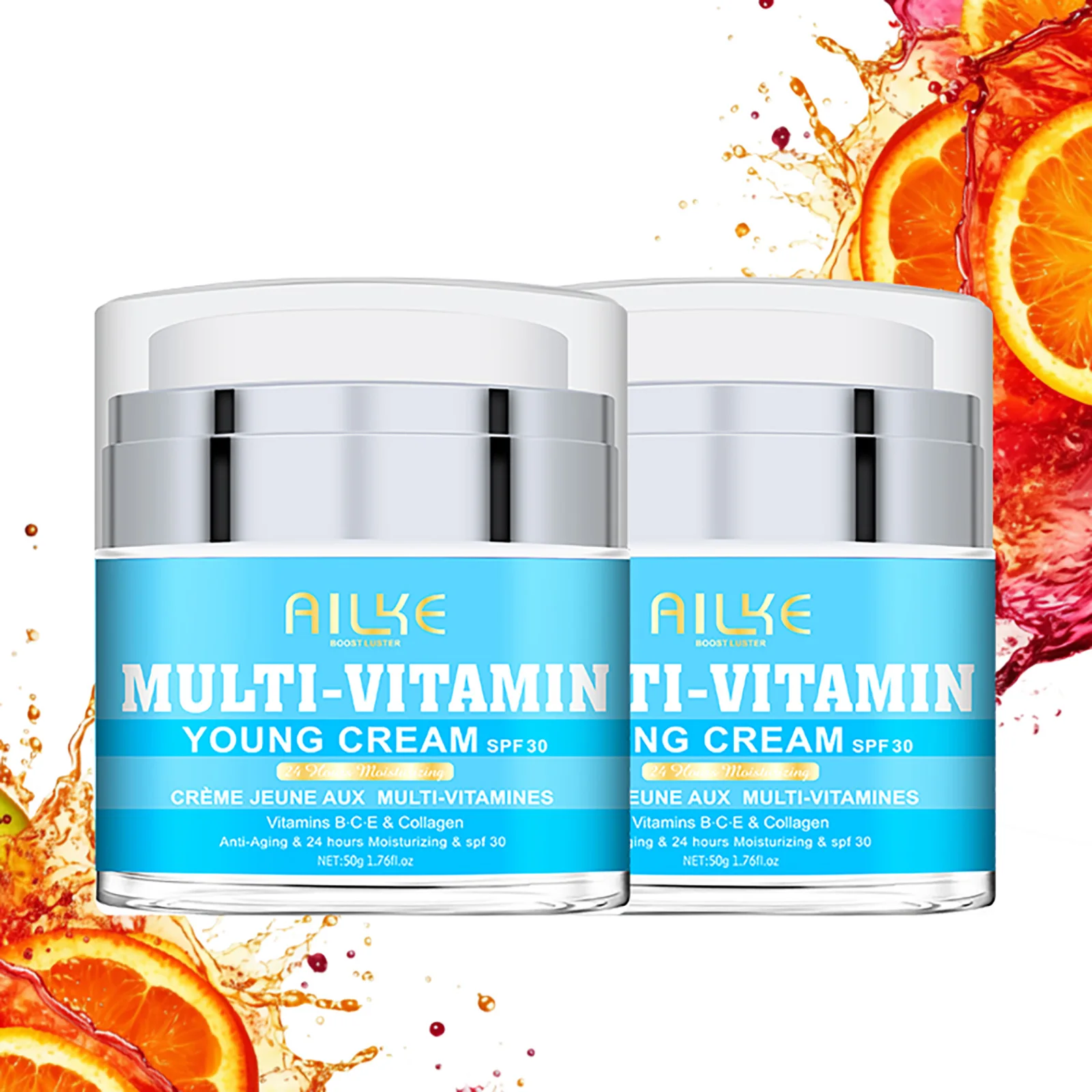 AILKE Multi-Vitamin Young Face Cream, Rejuvenating, Moisturize, Nourishe, Reduce Wrinkle & Fine Line, Anti Aging With Collagen