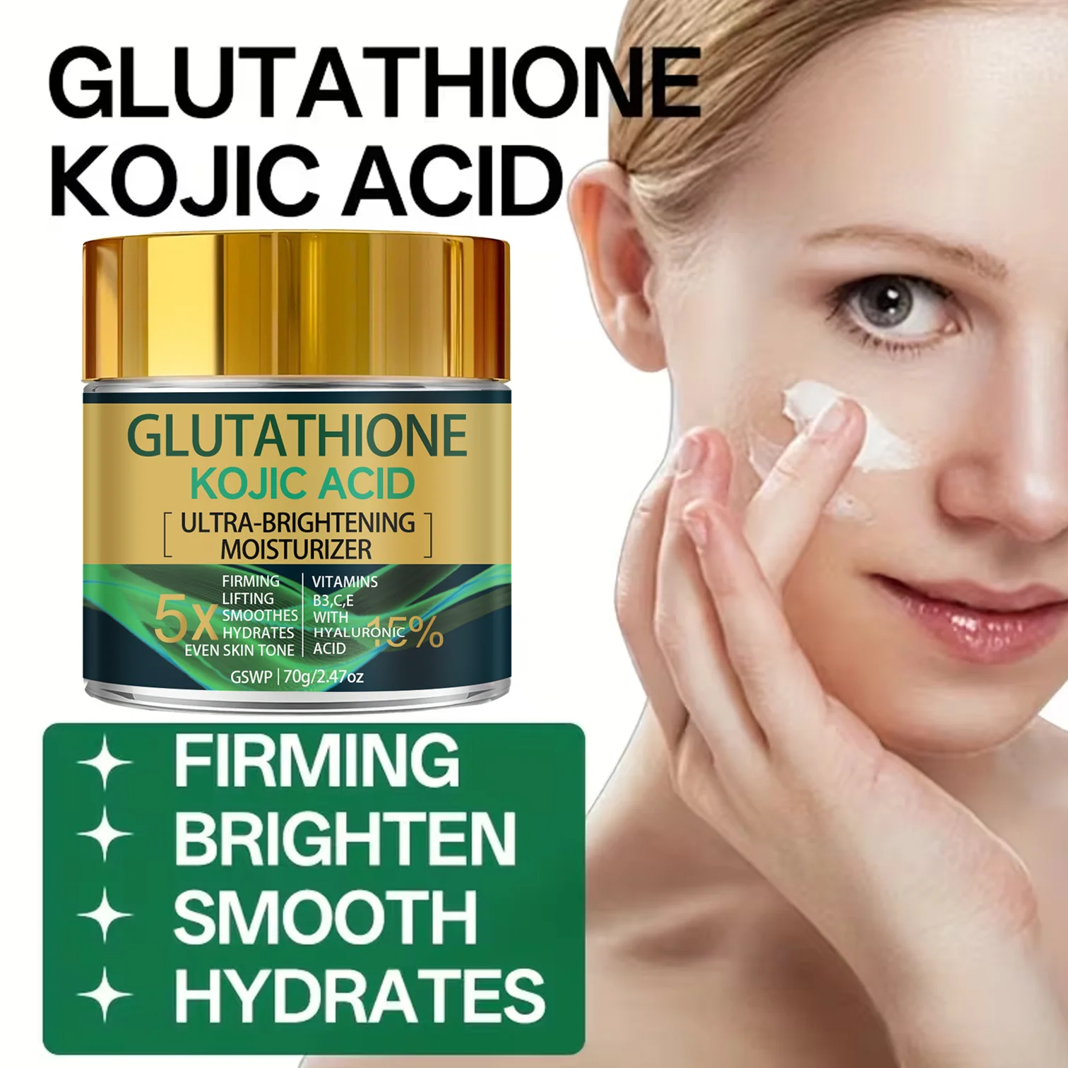 glutathione kojic acid vitamin c GSWP Moisturizer cream，Day and Night Firming Cream，Lifts and Tightens Skin，Deeply moisturizing.70g/140g Ray Peat Intrinsic Factor Antibodies Format:10ml