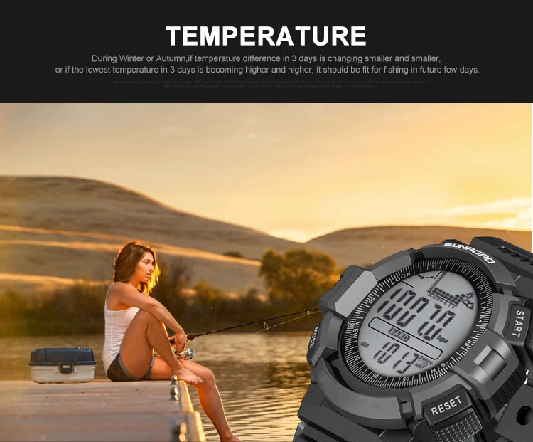 SUNROAD classic Fishing watch barometer watch Incorporate barometer, altimeter, thermometer, fishing sports waterproof watch