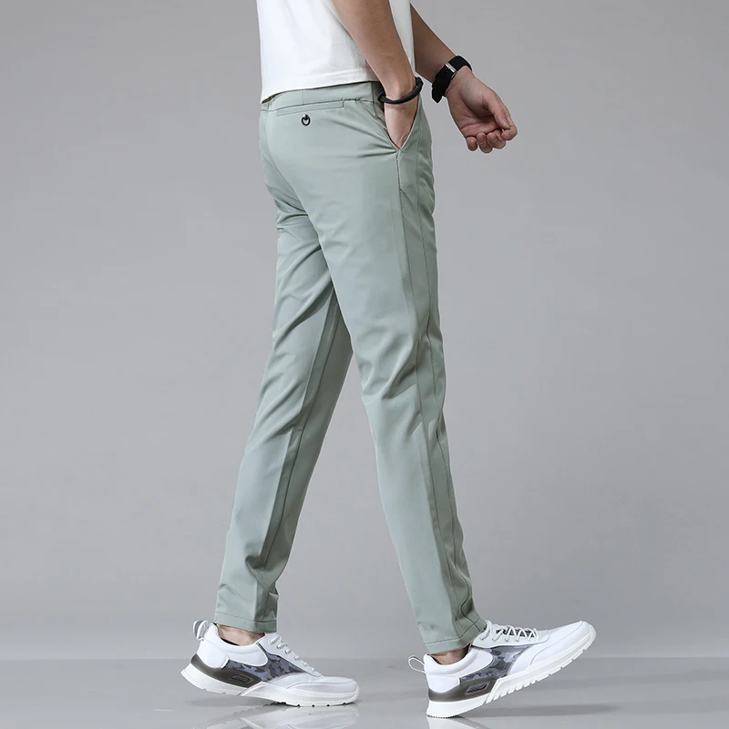 5 Colors Spring Summer Ultra-thin Men\'s Stretch Slim Straight Casual Pants High Quality Fashion Breathable Golf Sports Trousers