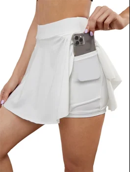 口袋速乾運動裙 健身舞蹈網球裙 女士運動騎行健身短褲 高腰跑步裙褲 8 最佳銷售 女式短裙 - №6