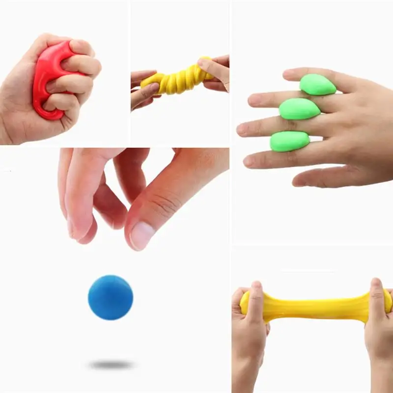 4PCS Hand Grip Strength Therapy Finger Dexterity Training Strengthen Resistance Exercise Kit for Occupational Physical Therapy