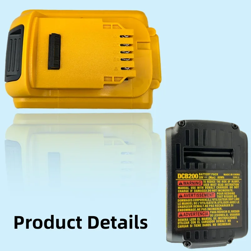 Imagem -05 - Bateria Li-ion Recarregável para Dewalt Chave de Fenda sem Fio Chave Impacto Dcb200 Dcd790 Substituir 20v ah ah 5.0ah