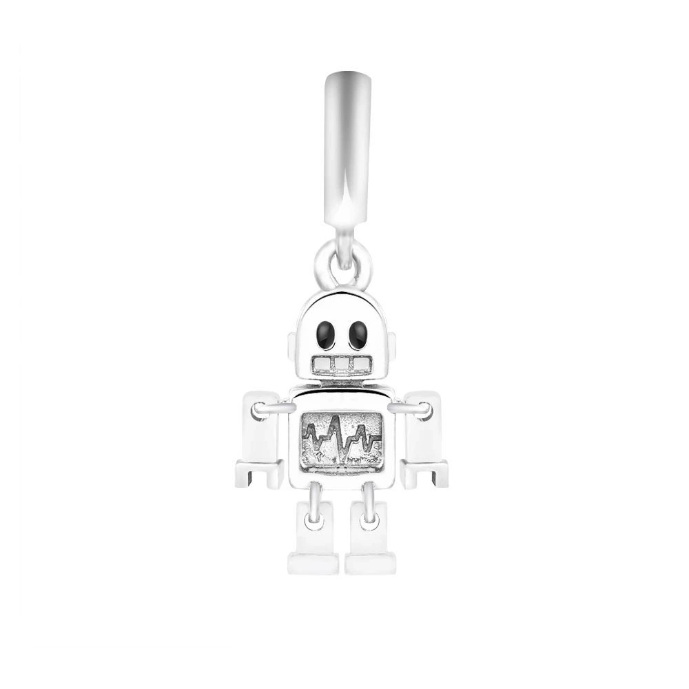 

Halloween Christmas Charms Electrocardiogram Robot Charm 925 Silver Kralen Voor Sieraden Maken Beaded Bracelets Bolitas