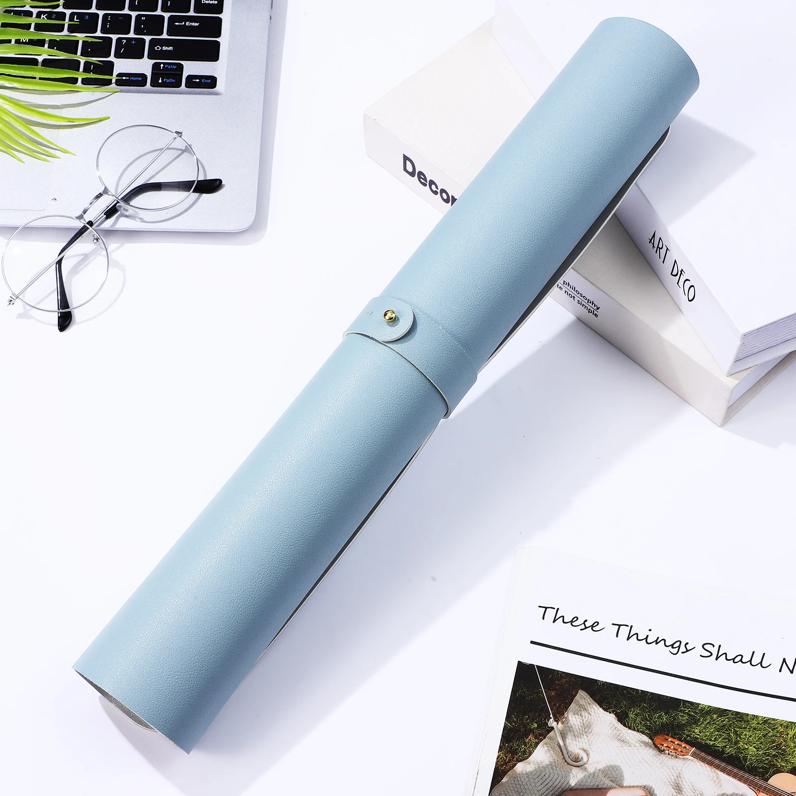 

Waterproof Desk Mat Light Silver Multi-Purpose Mouse Pad Nail Mat Desk Blotter Soft Non- Comfortable Protector