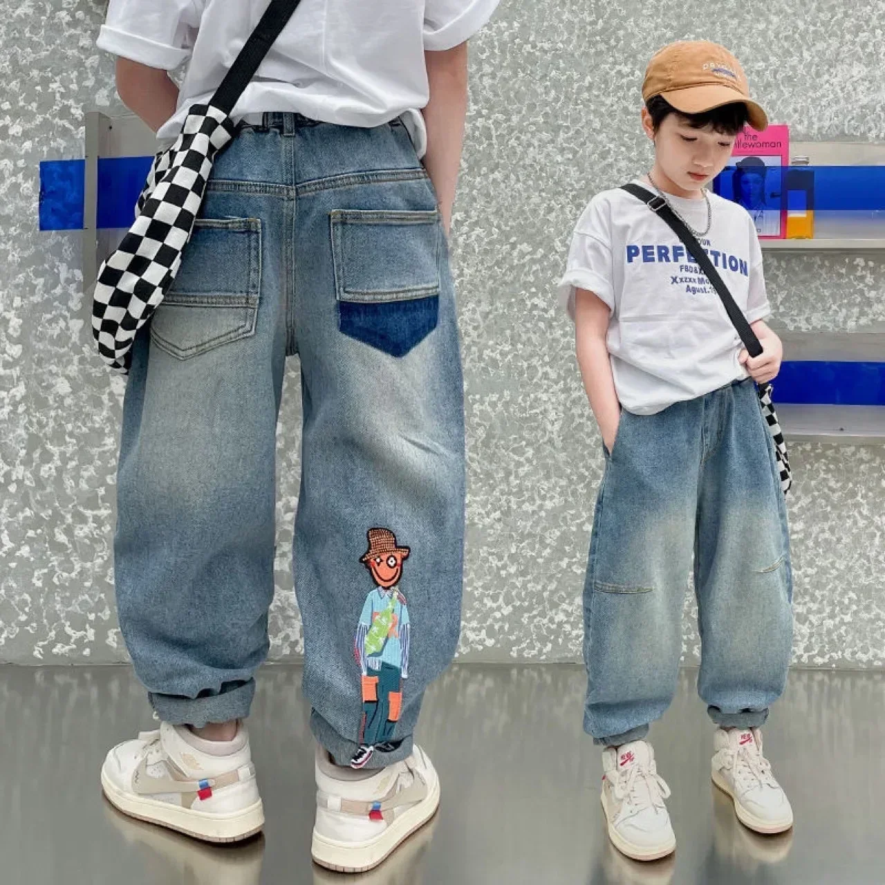 Boys' Kids' Pants Korean Children's Clothing Cityboy 5 6 7 8 9 10 11 12 13 14 15 Year Spring Autumn Jeans for Children Girl Boy