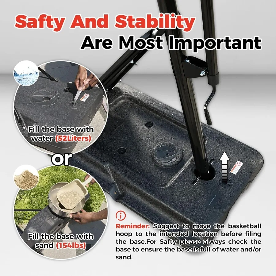 Basketball Hoop OutdoorAdjustable Portable Basketbal Goal System with 5.310ft Height Stepless Regulation