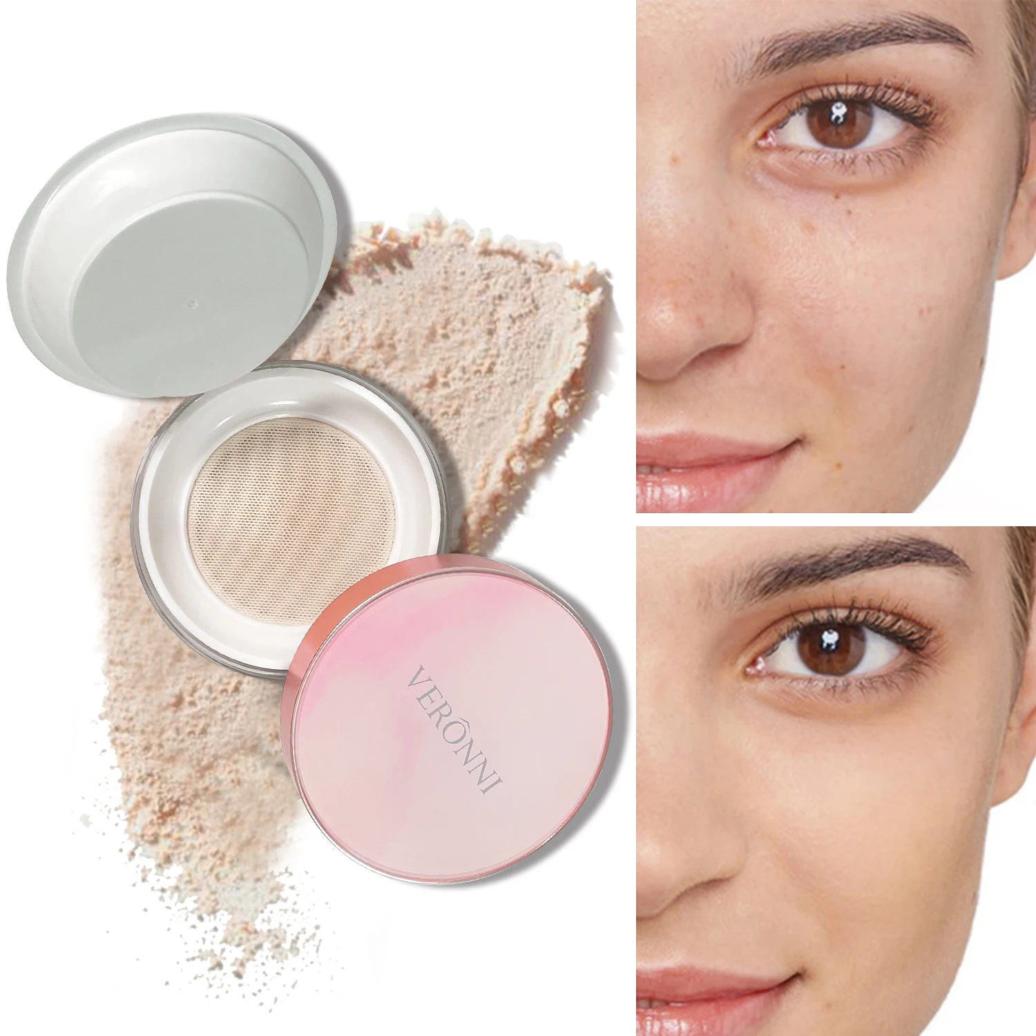 VERONNI Baking Setting Powder Silky Smooth Texture Long Lasting Natural Soft Glow Finish Oil Control Face Powder For All Skin