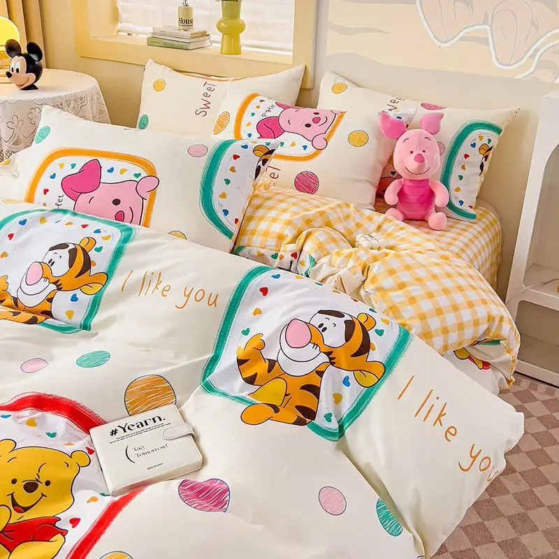 

NEW Cute Disney Bedding Set Cartoon Stitch Mickey Pooh King Queen Twin Full Size Duvet Cover Bed Sheet Pillowcase Bedclothes