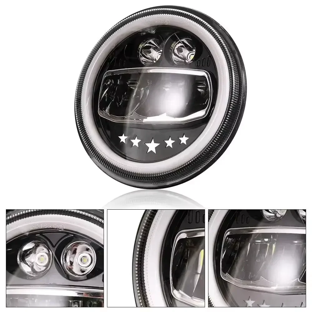 1/2 Pcs 7 Inch LED Headlight with High/Low Beam DRL Amber Turn Signal For Wrangler Motorcycle Off‑Road Modification
