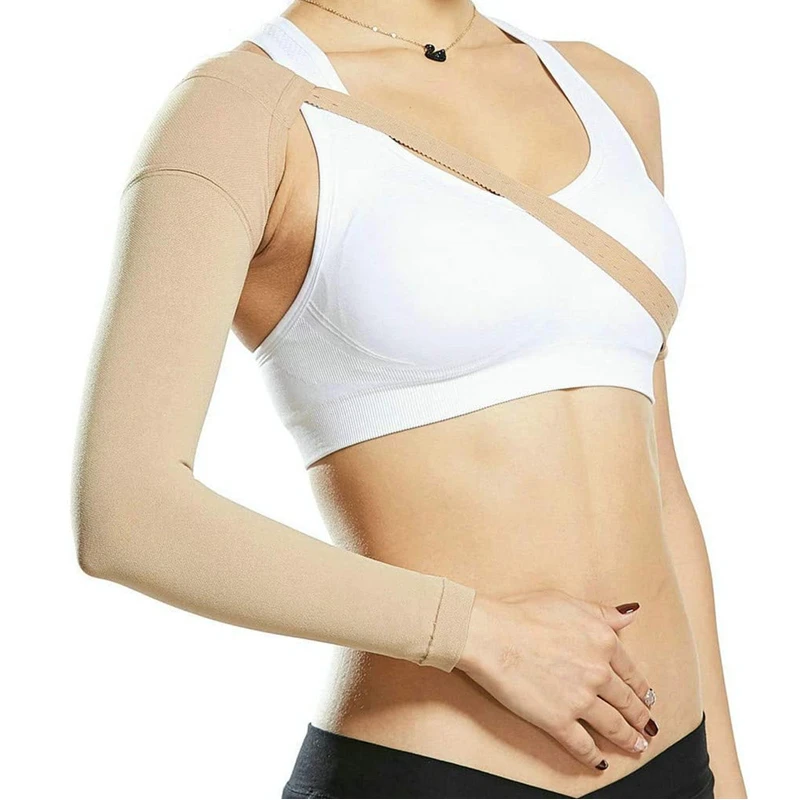 1pcs 30-40 mmHg Graduated Arm Sleeve Lymphedema Arm Support Edema Swelling Post Surgery Recovery Swelling Fits Right or Left Arm