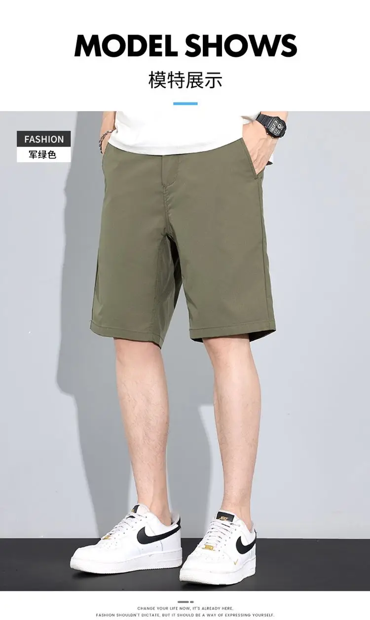 2026 Marken-Kleidung Shorts für Herren im Sommer Dünne Gerade Geschnittene Lässige Fünf-Viertel-Hosen Herren Lose Eisseiden-Sportshorts – Detail 4