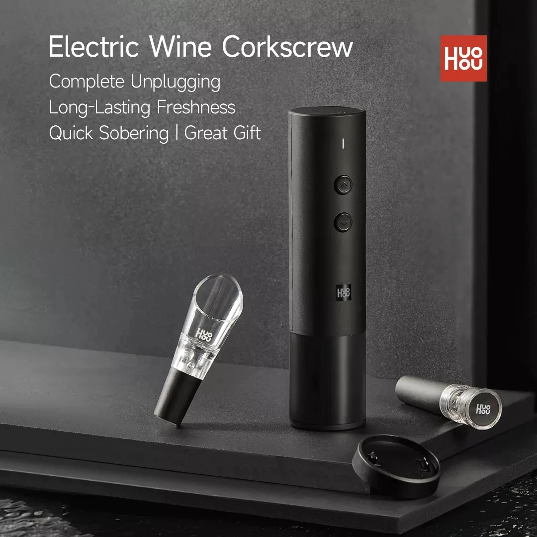 Youpin Huohou 5 في 1 قابلة للشحن النبيذ والبيرة الكهربائية المفتاح احباط القاطع وفتاحة العلب لبار المطبخ