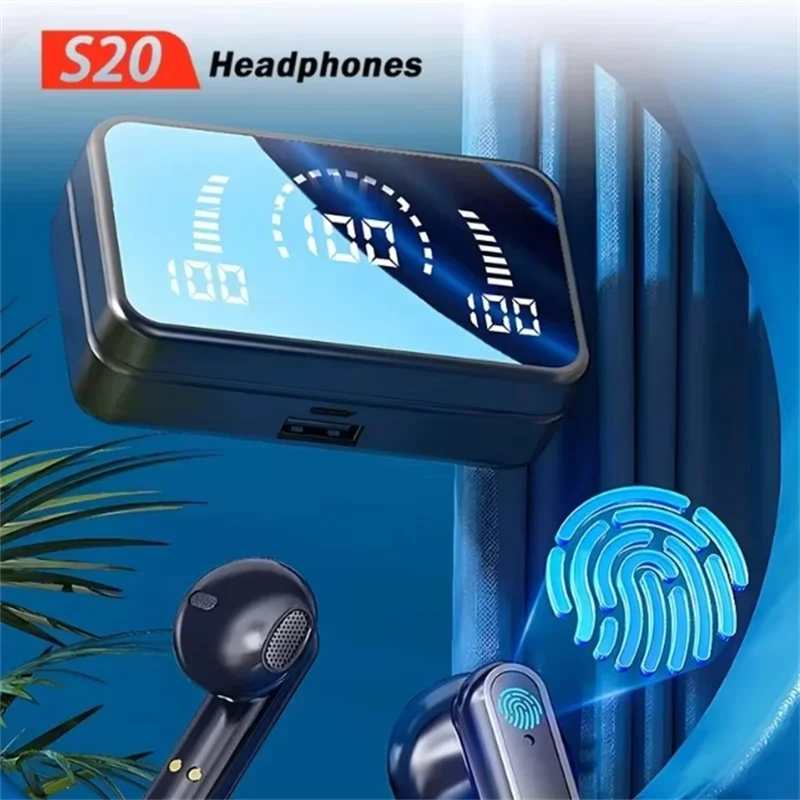 S20 Wireless Headphones Fone Bluetooth Earphones sport Earbuds Headset With Mic Charging box Headphones For all smartphones