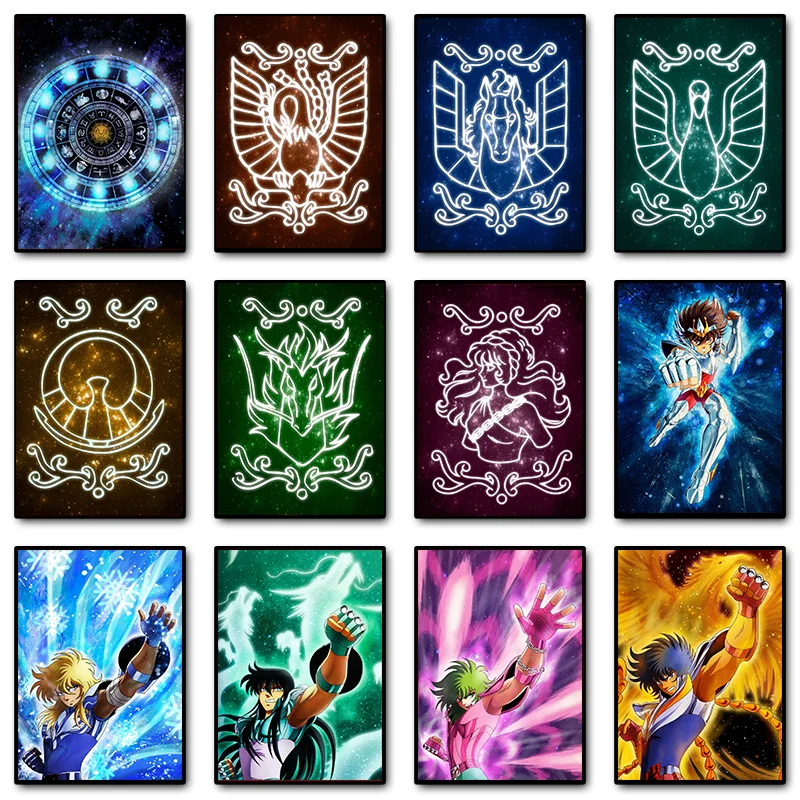 Pop Classic Japanese Anime Zodiac Saints Saint Seiya Rozan Dragon Art Poster Canvas Painting Wall Prints Picture Room Home Decor