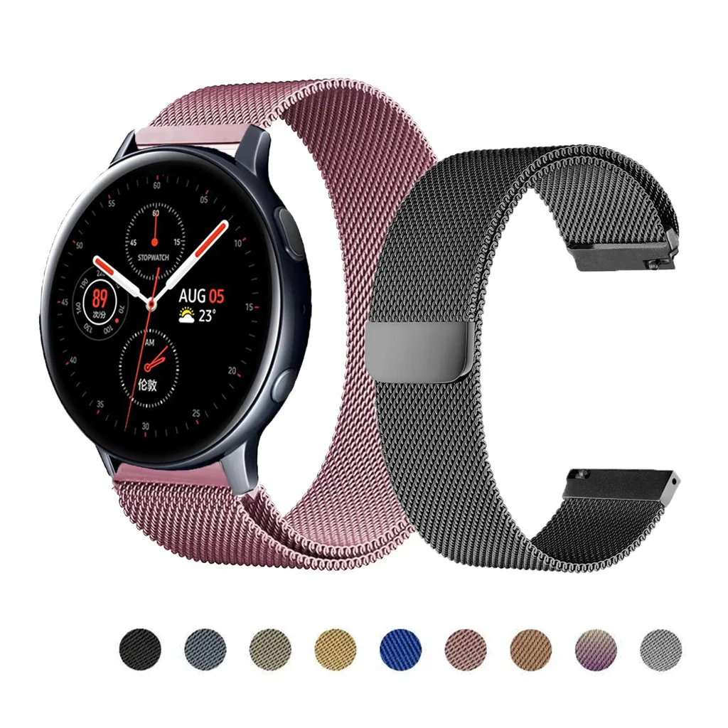 

Milanese Strap For Galaxy Watch Active 2 40mm 44mm Watch3 41mm 45mm 42mm 46mm Frontier Gear S3 Stainless Steel Smart Watch Band