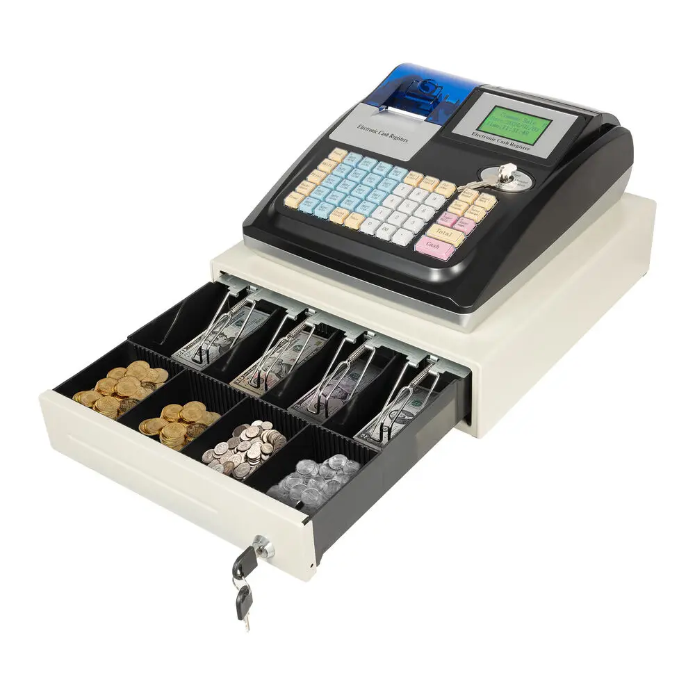 Square POS Terminal Cash Register, Complete with Printer, Cash Drawer & 48 Keys