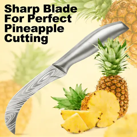 Multifunctional Fruit Knife Damascus Pattern Household Peeling Knife Pineapple Cutting Knife Stainless Steel curved knife