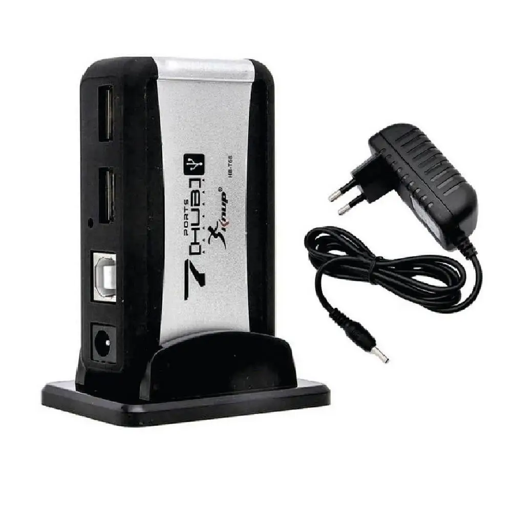 2.0 USB Hub With 7 Tower Ports With Bivolt Power Supply