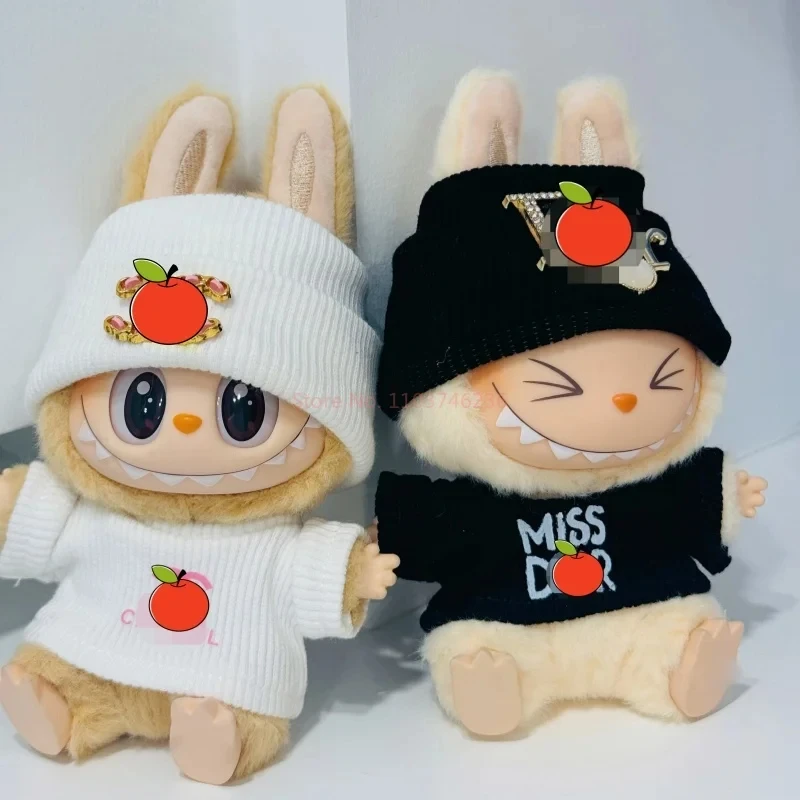 New Labubu 1st And2nd Handsome Cold Hat And Generation Casual Wear Thread T Set Macaron Sitting Party Cotton Doll Pendant Clothe