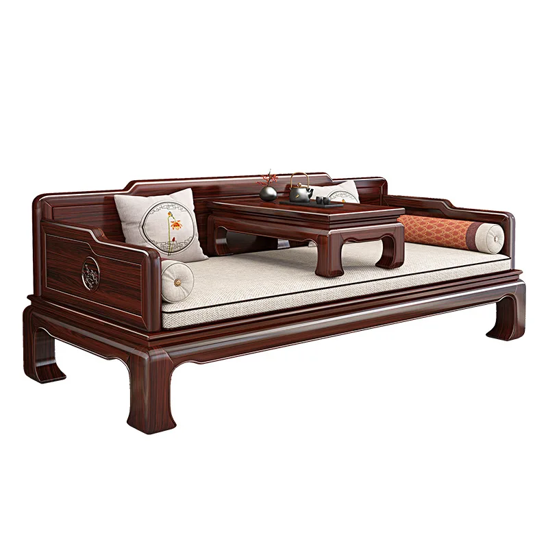 

New Chinese rosewood solid wood Arhat bed Modern classical mahogany chaise longue small apartment living room Zen sofa bed