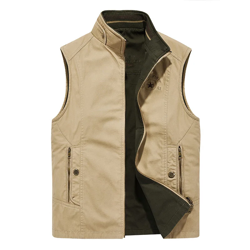 New Reversible Men's Vest for Spring and Autumn Seasons Outdoor Photography Loose Sport Sleeveless Tank Top Sweetheart