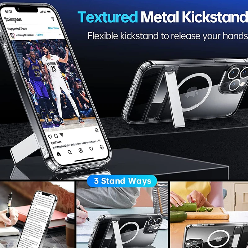Magnetische Handyhülle für Kabelloses Laden iPhone 17 16 15 Pro Max Plus 14 13 12 Mini 11 Handyhüllen Stoßfeste Transparente Rückabdeckung