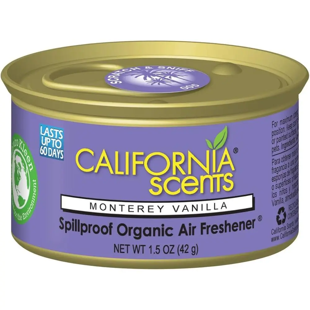 

Eco-Friendly Spill-Proof Air Freshener, Monterey Vanilla Scent, 1.5 oz, 12-Pack for Home and Car