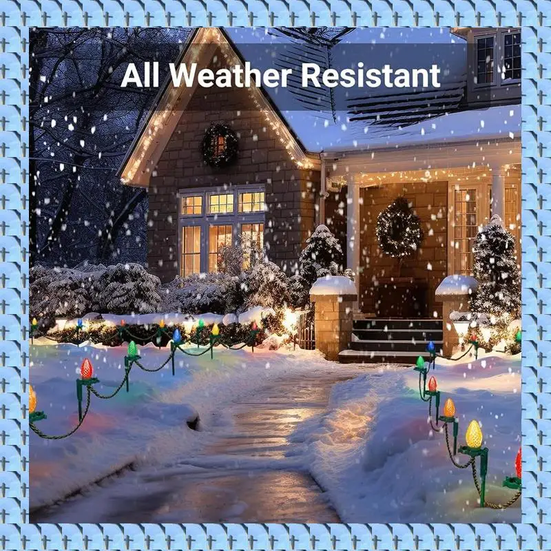 

NOCM 100PCS Light Stakes 9.5"Tall Stakes For C7 C9 Christmas Lights Outdoor Univeral Plastic Light Stakes For Yard, Holiday