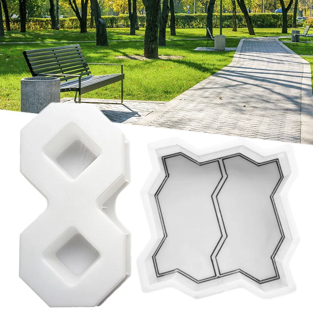 Garden Pavement Tool Courtyard Walk Concrete DIY Outdoor Paving Flower Mold Imitation Cement Brick Road Path Molds