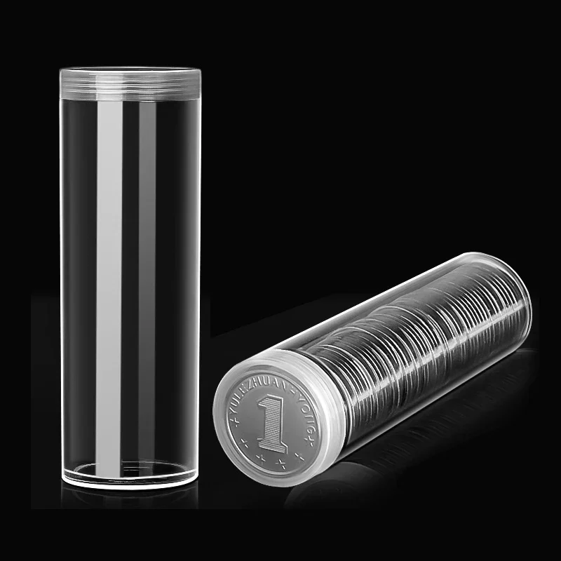 Tubo per riporre monete Capsule per monete Penny Organizzatore per monete per contenitori per tubi di protezione per la raccolta di monete