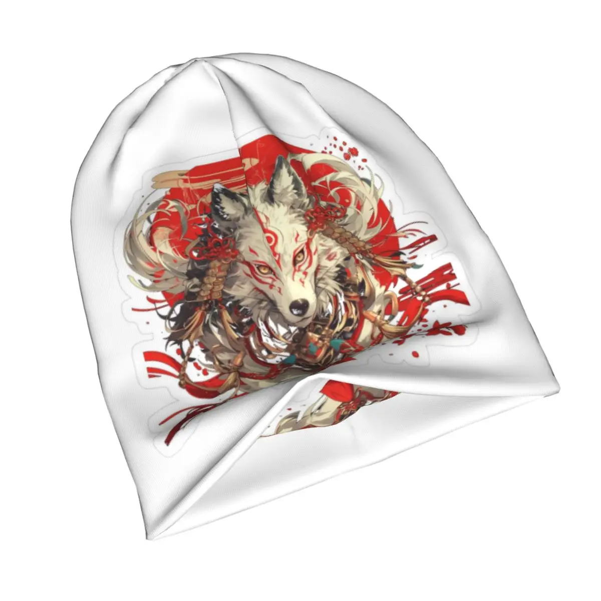 Japanese Okami Wolf Unisex Adult Beanies Caps Knitted Bonnet Hat Warm Hip Hop Autumn Winter Outdoor Skullies Hats view 3