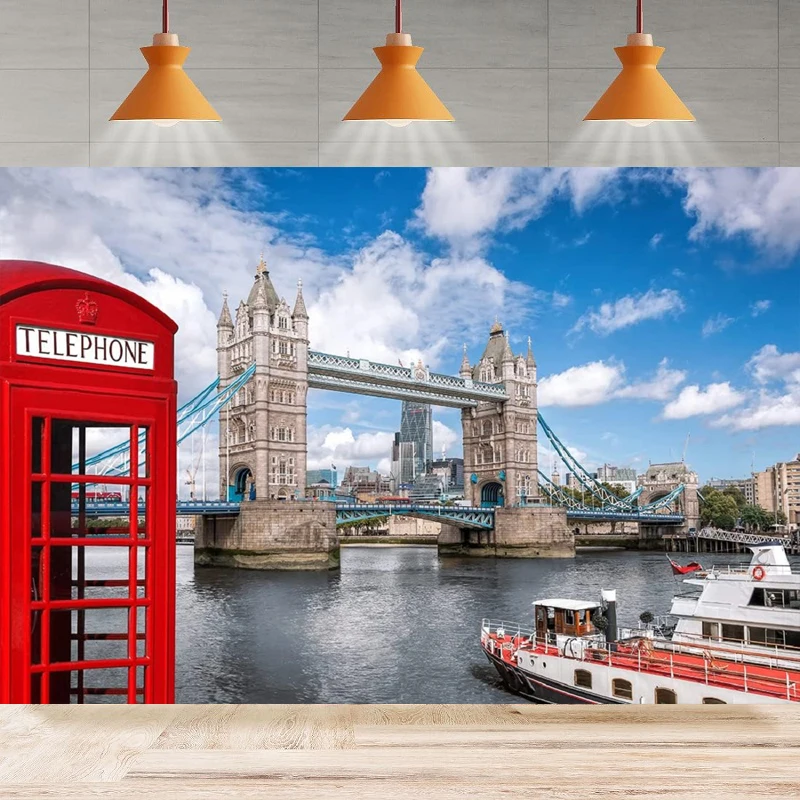 Thames London Tower Bridge Photography Backdrop England London Bridge Background Adults Portrait Home Party Backdrop Wall Banner