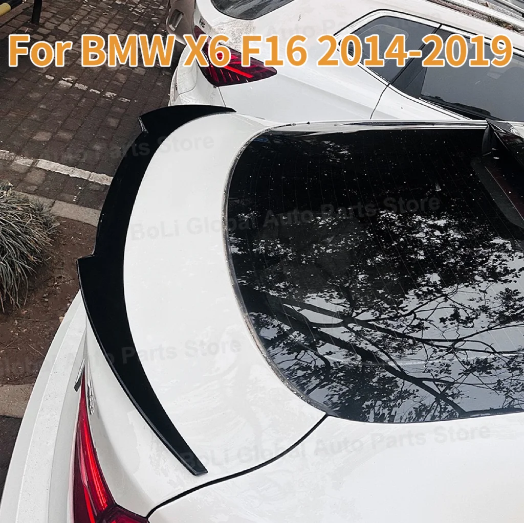 For BMW X6 F16 2014-2019 Tail Tailgate Splitter Spoilers Lip Rear Trunk Roof Lid Spoiler Wings 2022 2021 Tail Trunk