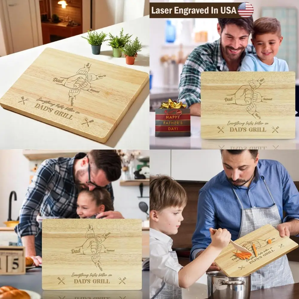 

Персонализированная сервировочная доска ко Дню отца: уникальный дизайн кулака для пап, дедушек и мужей.