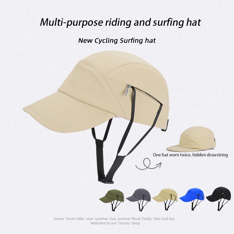 9274-Neuer Sommer-Outdoor-Sonnenhut für Damen zum Radfahren, Leichte Atmungsaktive Baseballkappe für Damen, Winddichter Surferhut mit Kordelzug – Detail 2