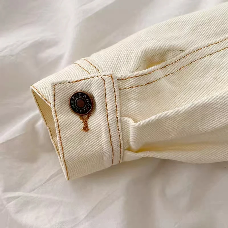 여성용 긴팔 데님 코트, 라펠 탑, 버튼 포켓 재킷, 모노크롬, 캐주얼, 루즈한 아우터, 봄, 가을