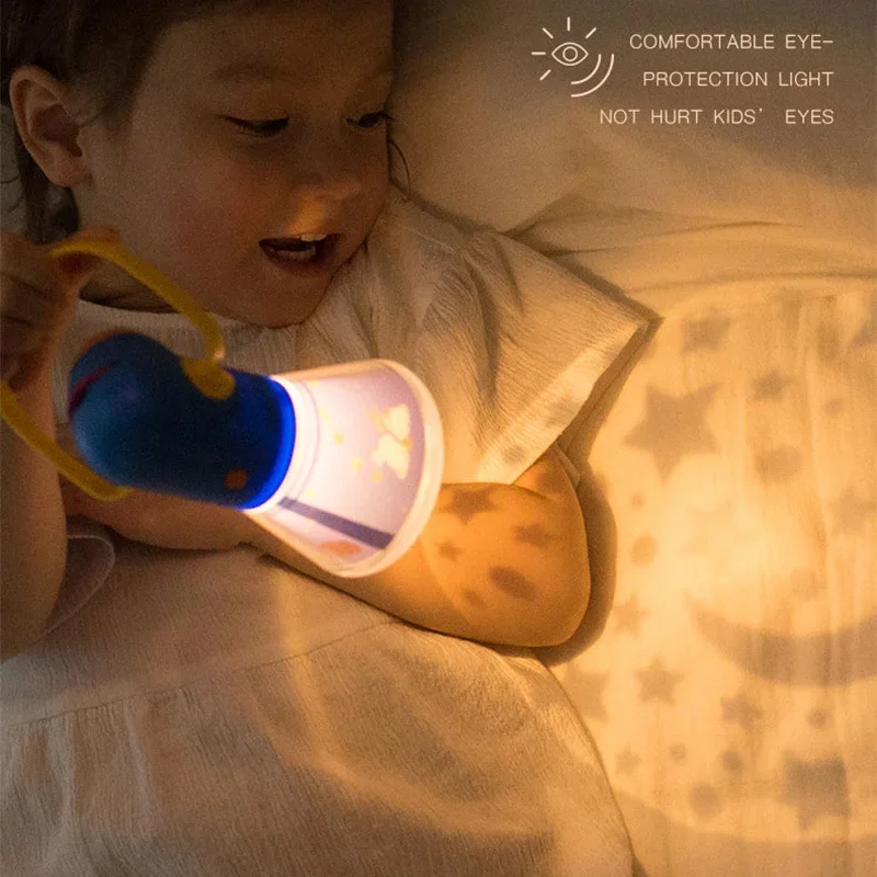 Story Projector With Night Light Flashlight Toy For Childen Sleeping Story Machine Luminous Toy Baby Early Learning Educational