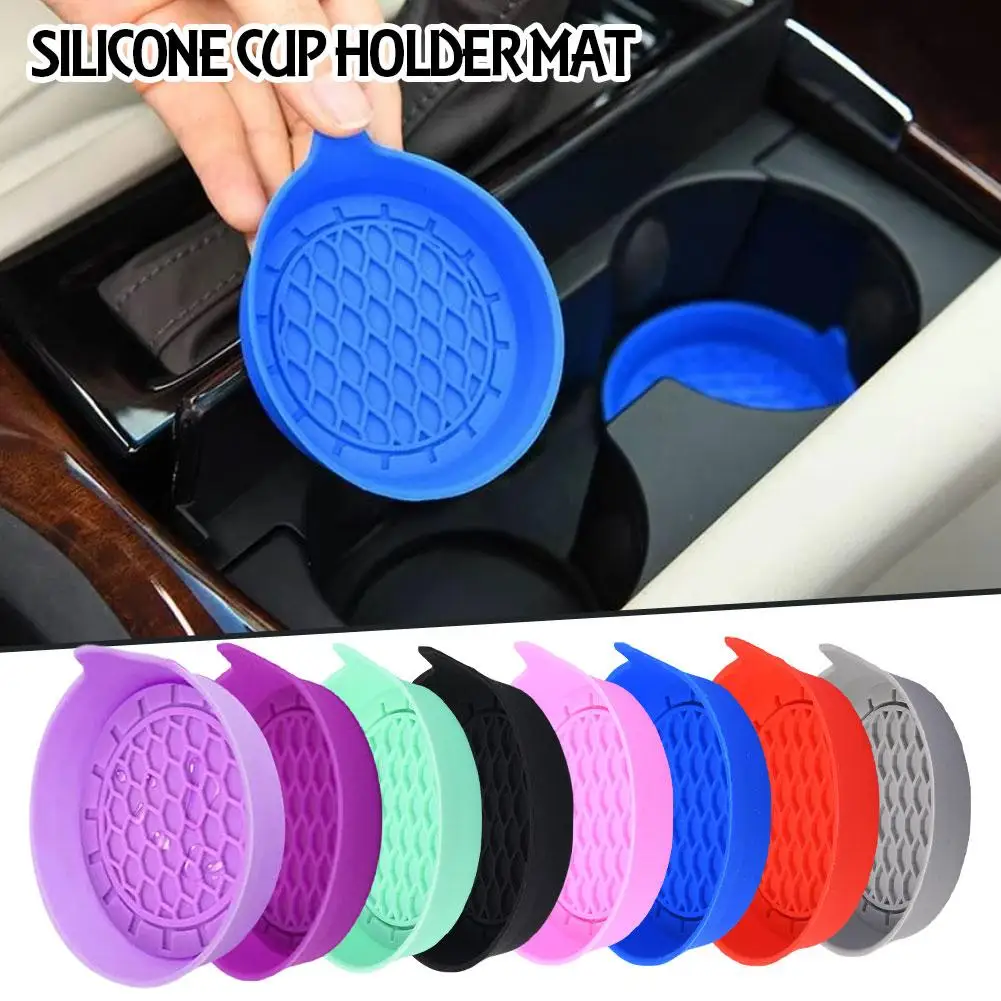 2PCS Car Cup Holder Silicone Non-slip Sift-Proof Saucer Car Interior Accessories Suitable For 7cm Diameter C5U8