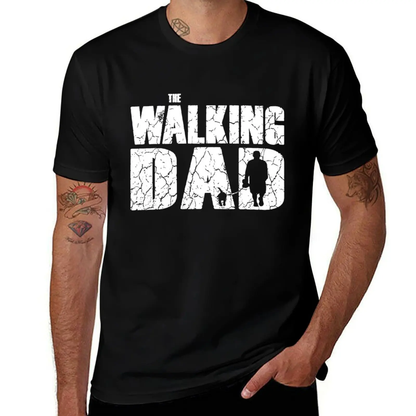 

The Walking DAD dog T-Shirt Casual Basic Street Style T-Shirt