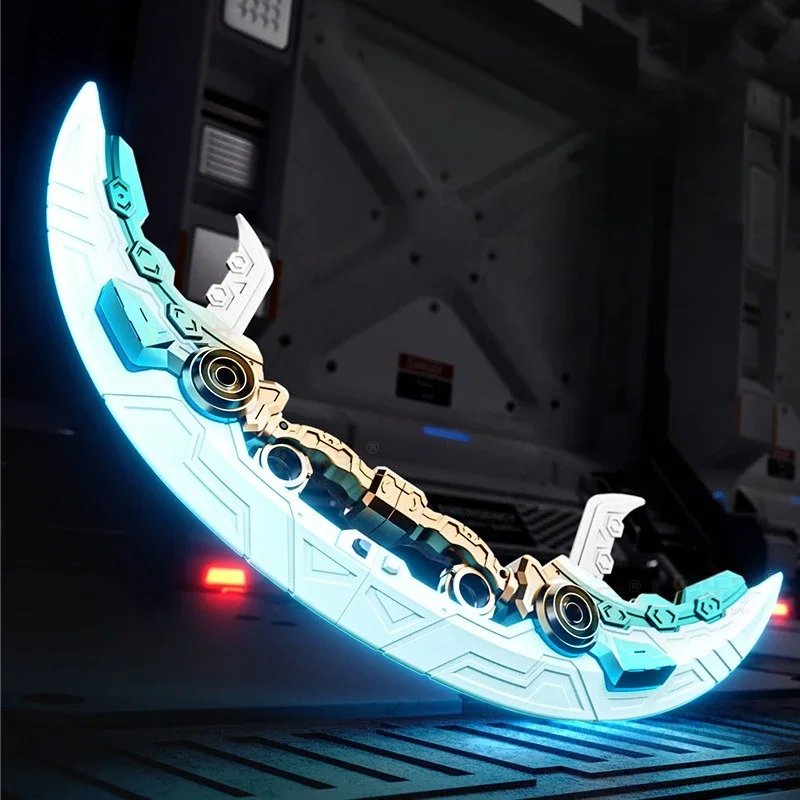 Thunder Dome Bipolar Blade Round Moon Scimitar Luminous Fluid Lightsaber Spray Sword Double Blade Sword Toy