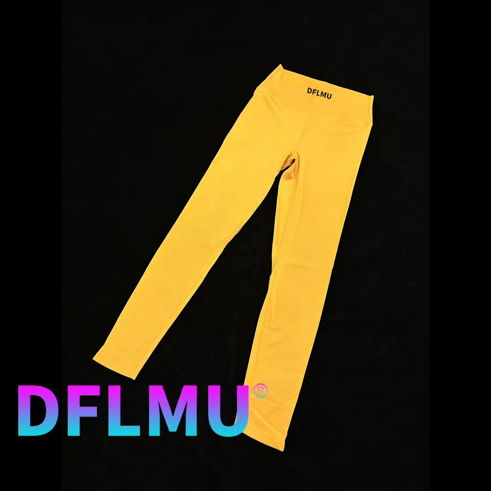 

DFLMU Leggings Seamless Sport Yoga High Waist Pants See Through Gym Running Quick Dry Scrunch Butt