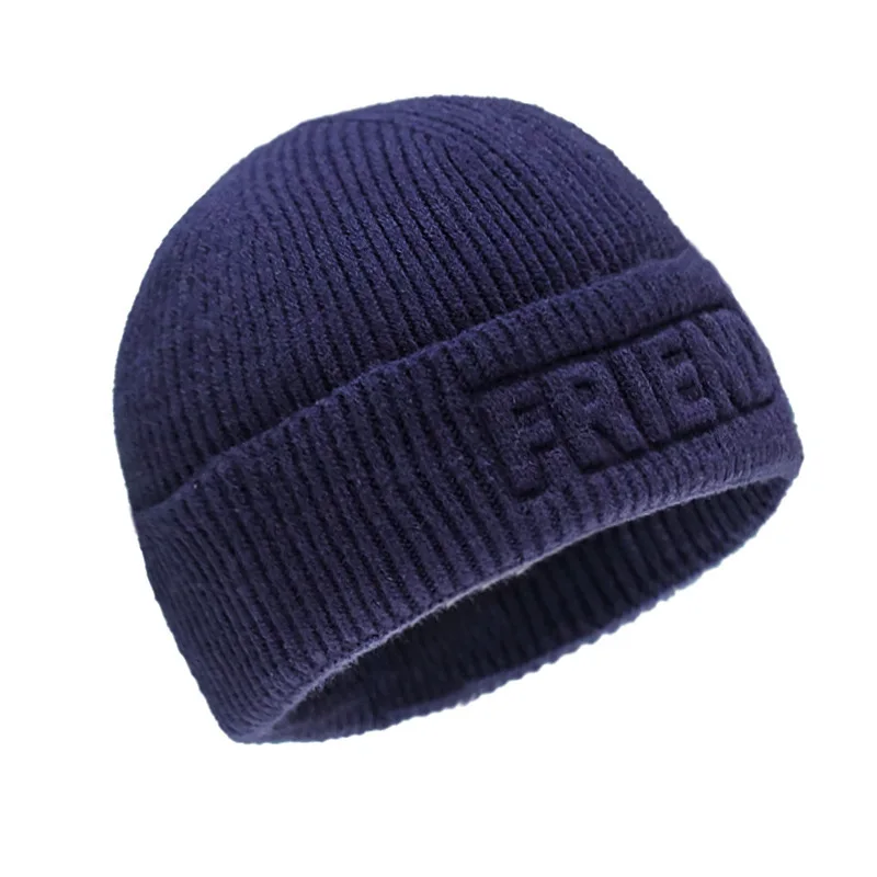 

2025 Headwear Fashion Cap Hugger Toque Head Stocking Watch Men Winter Embossed Knitted Hat Versatile Men Warm Inspection B7M52