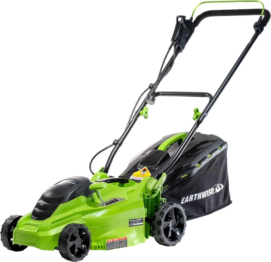 

The Cable Electric Push Mower Offers Efficient Power Using A Comfort Strap with A Folding Handle and A Grass Collector in Black