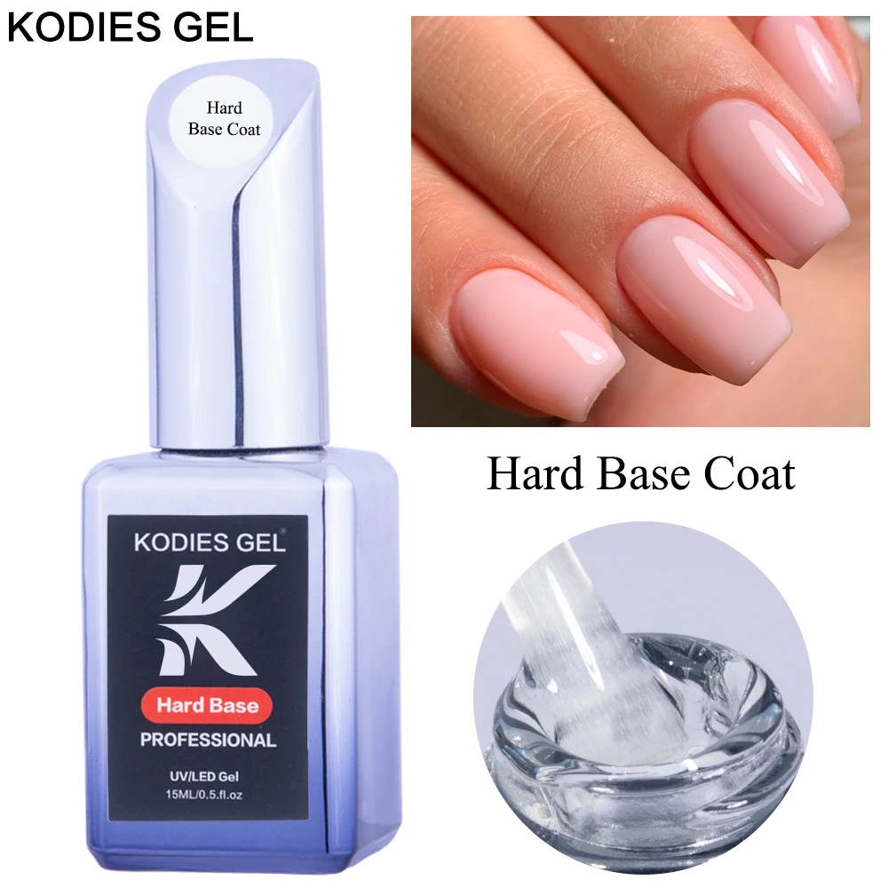 KODIES GEL Hard Base Coat UV Gel Nail Polish Vernis Semi Permanent Foundation Top Coat No Wipe 15ML Bonder Thicker Hybrid Gellak