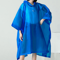 EVA One-Piece Adult Raincoat Non-Disposable Rain Jacket Rain Ponchos For Hiking Unisex With Hood Travel Portable For Women Men
