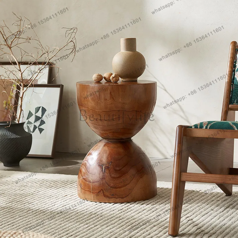 LD wabi-sabi wind log pier retro stump ornament round log edge