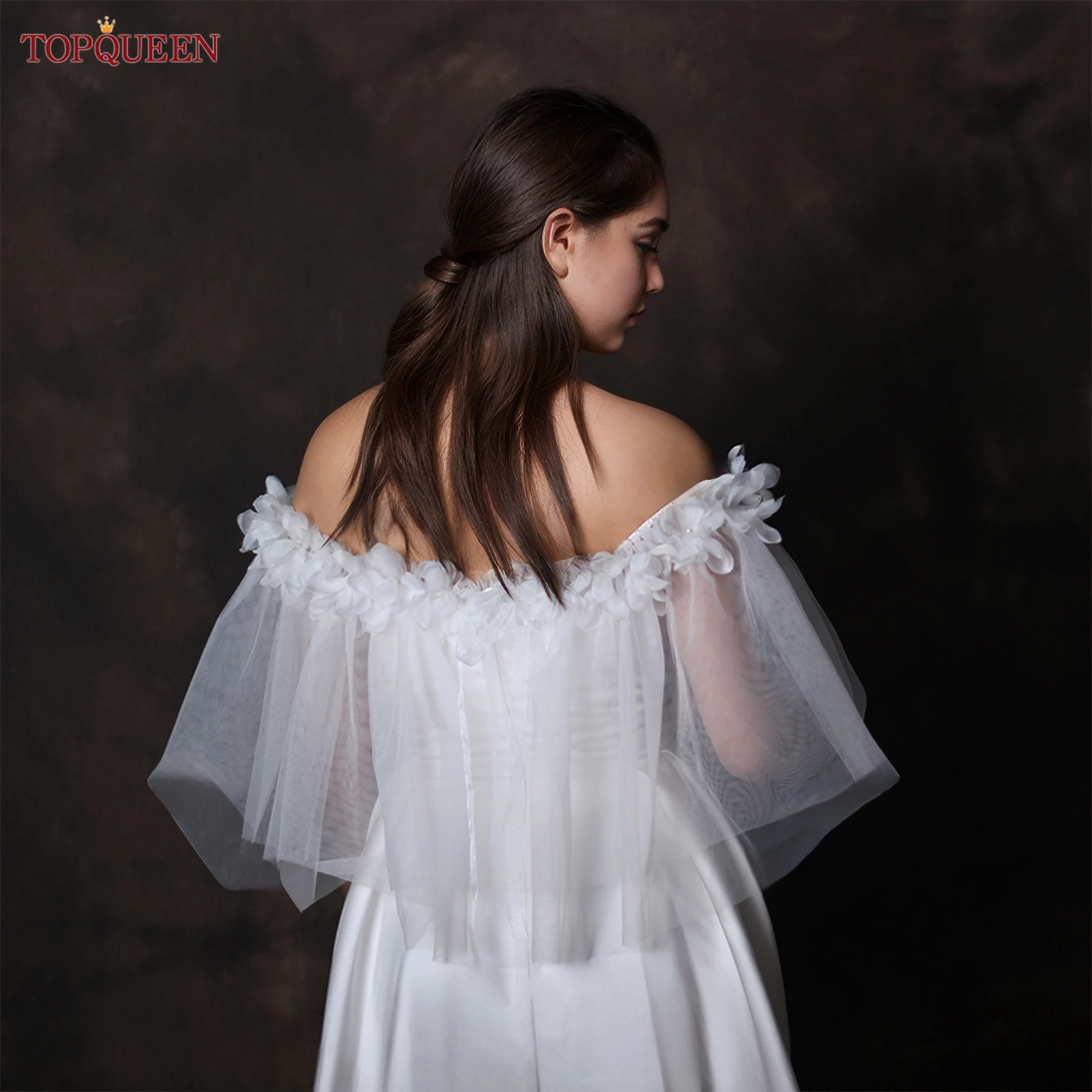 

TOPQUEEN свадебная шаль, свадебные аксессуары, цветочный темперамент, нежные женские аксессуары для платья, платья de novia baratos MG57